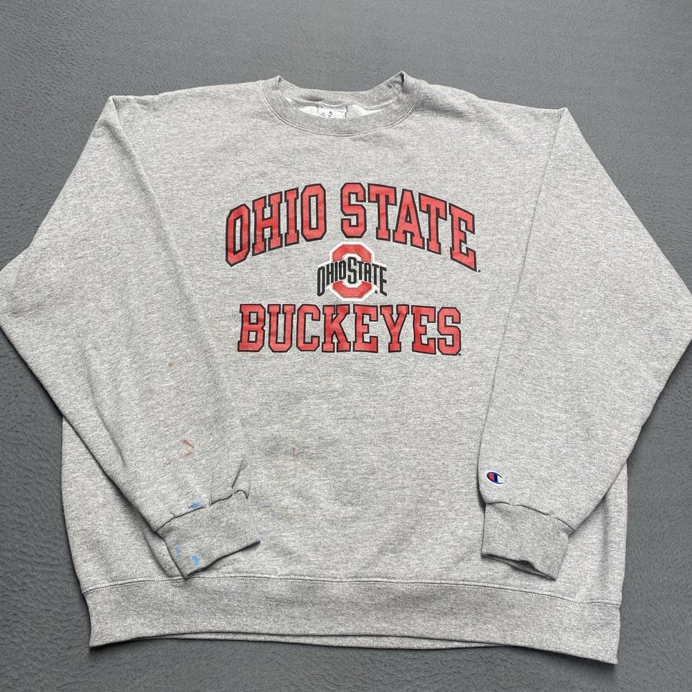 Ohio State Buckeyes Sweatshirt Mens XL Gray NCAA Football Champion Crewneck